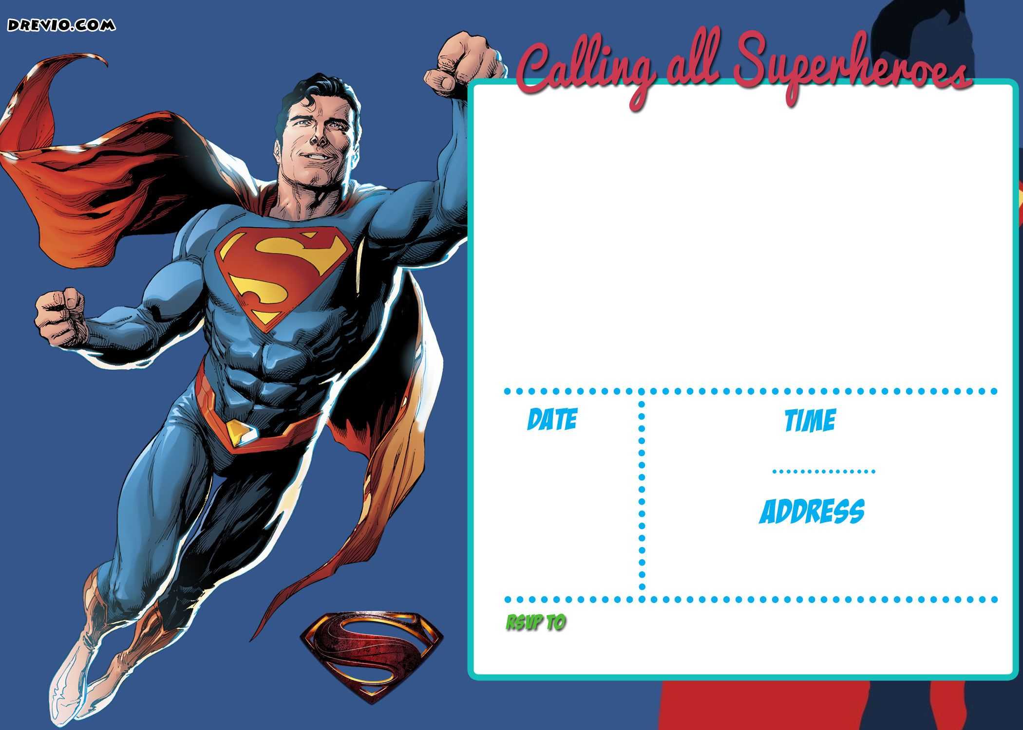 Superman Birthday Card Template – Atlantaauctionco Throughout Superman Birthday Card Template