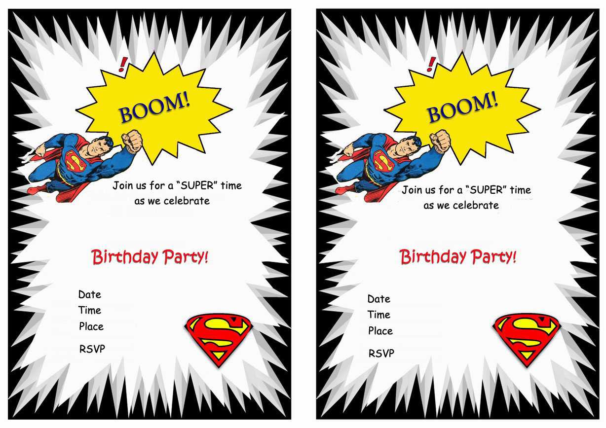 Superman Birthday Invitations – Birthday Printable Throughout Superman Birthday Card Template