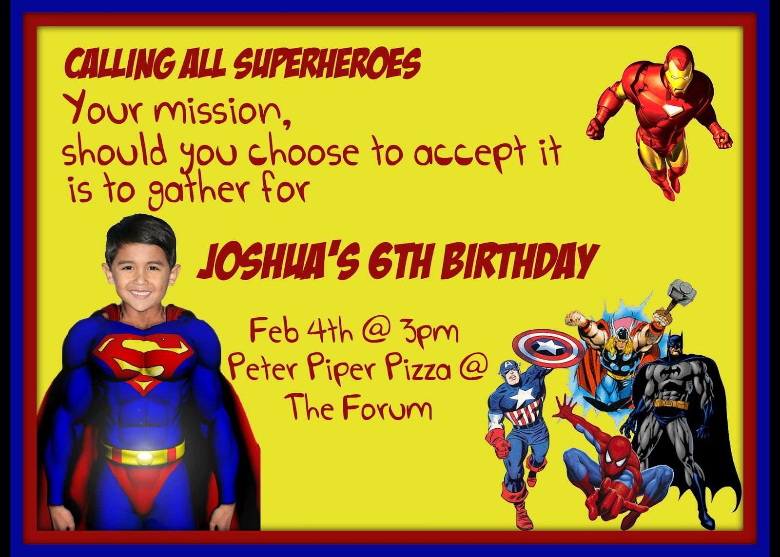 Superman Invitation Card Template | Sunshinebizsolutions Regarding Superman Birthday Card Template