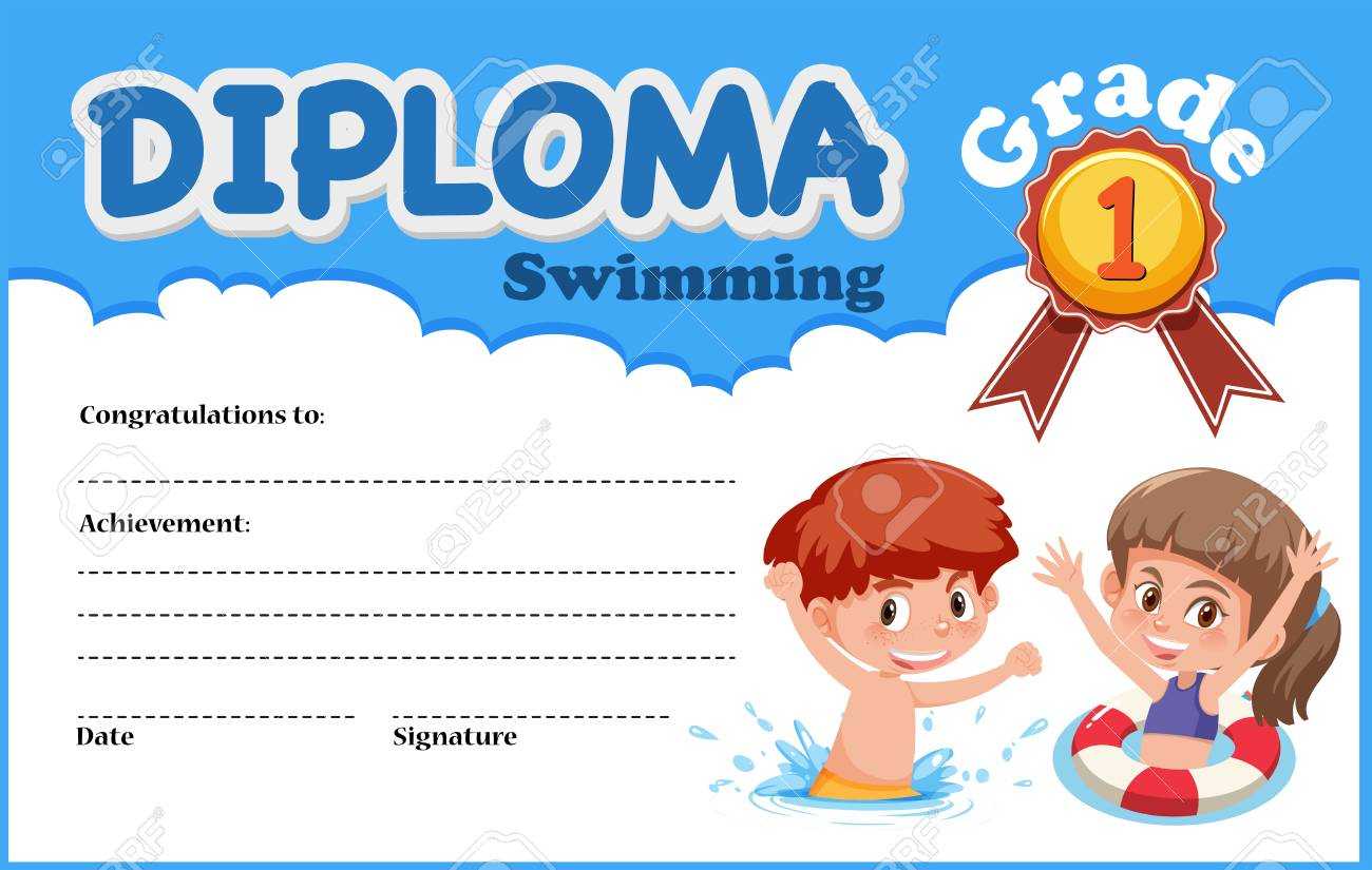 Swimming Diploma Certificate Template Illustration In Free Swimming Certificate Templates
