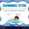 Swimming Star Certification Template With Swimmer With Free Swimming Certificate Templates