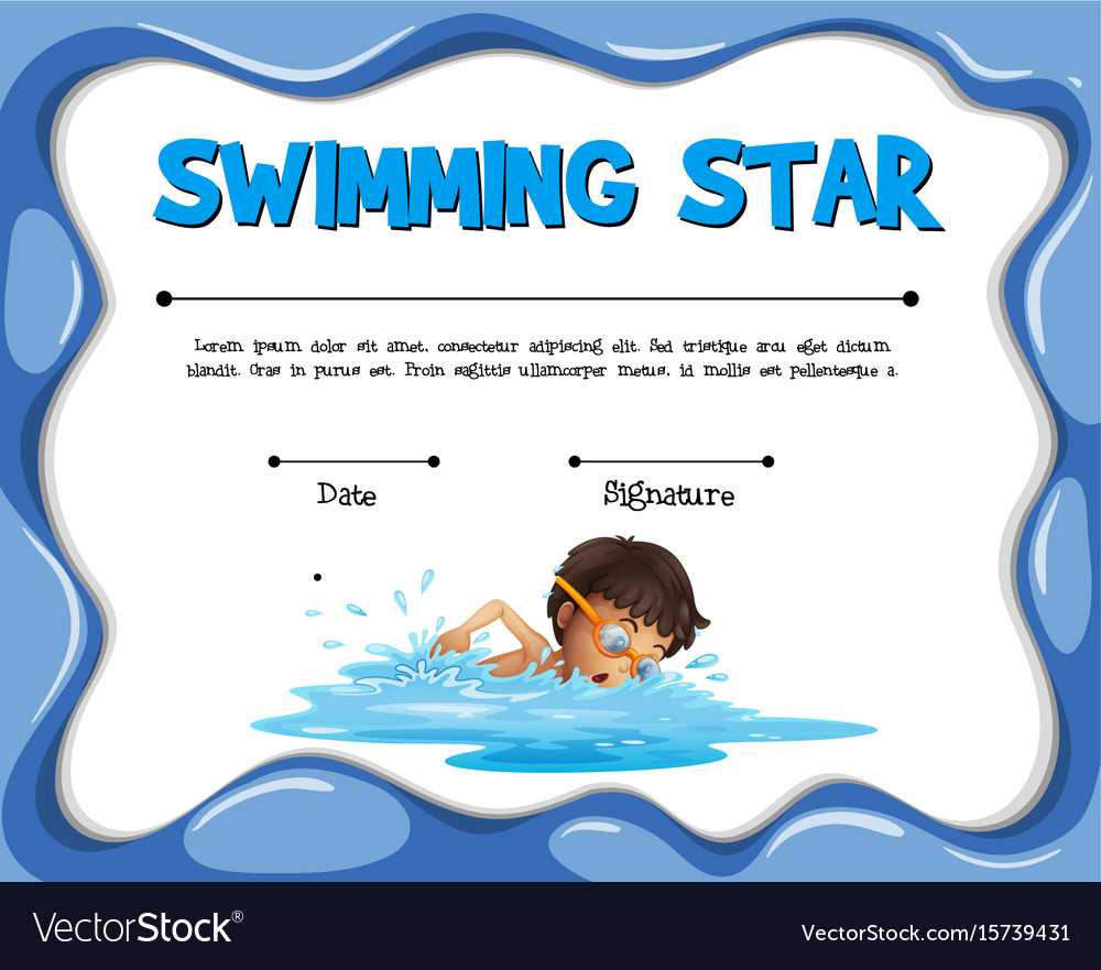Swimming Star Certification Template With Swimmer With Regard To Swimming Award Certificate Template
