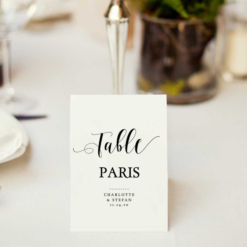 Table Name Cards Template, Printable Table Names 4 Per Page Throughout Table Name Card Template