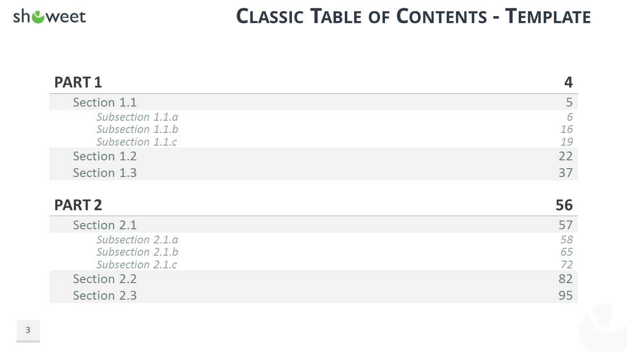 Table Of Content Templates For Powerpoint And Keynote With Regard To Word 2013 Table Of Contents Template