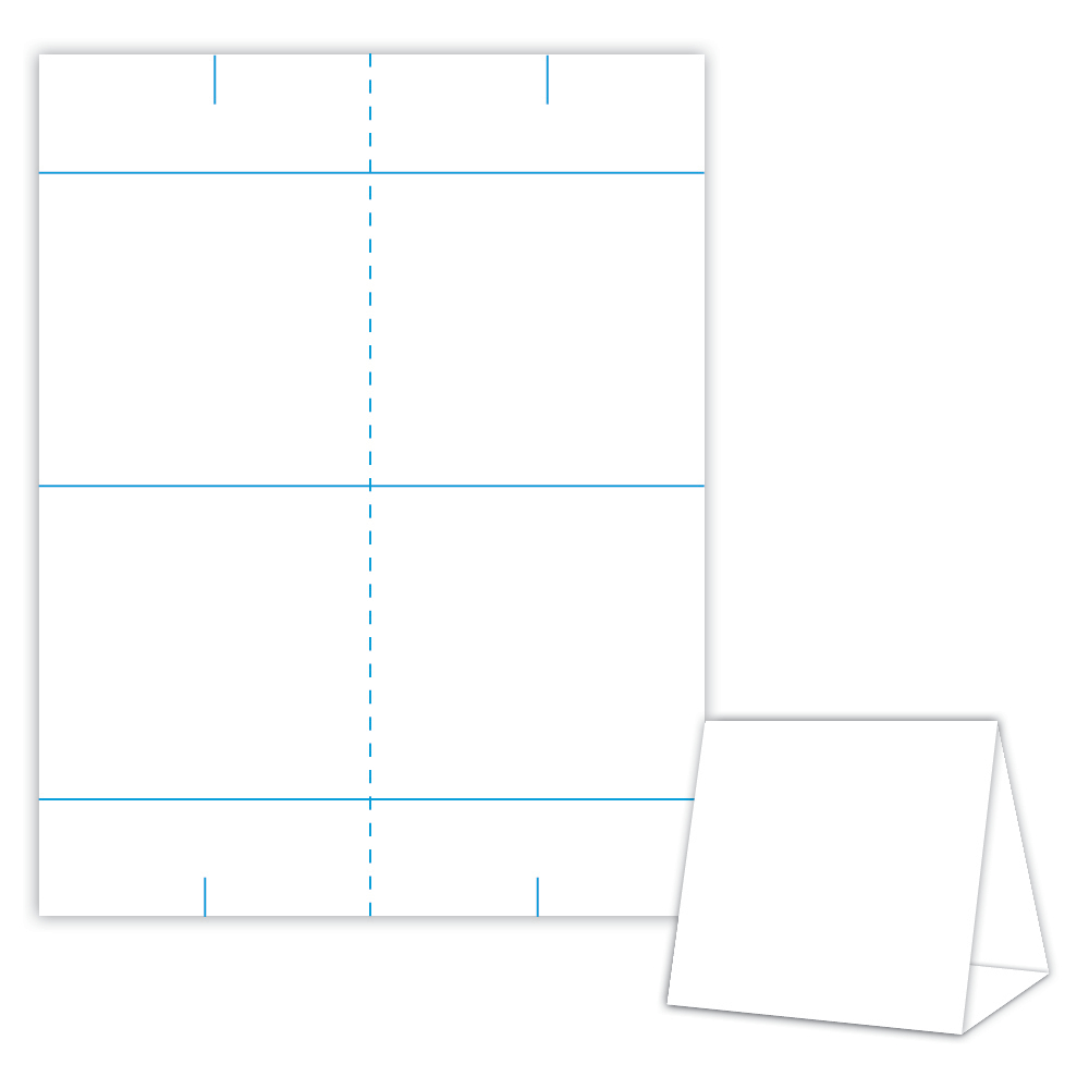 Table Tent Design Template Blank Table Tent - White - Cover In Blanks Usa Templates