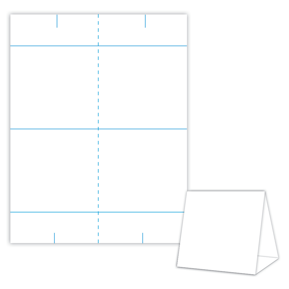 Table Tent Design Template Blank Table Tent – White – Cover In Blanks Usa Templates