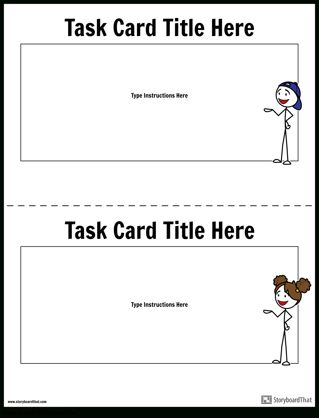 Task Card Template 1 Storyboardworksheet Templates Regarding Task Cards Template