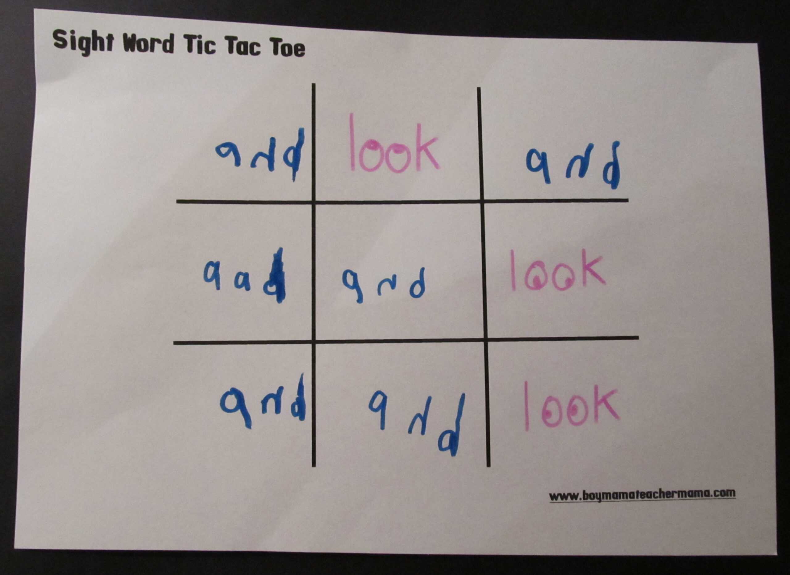 Teacher Mama: Sight Word Practice Made Fun – Boy Mama With Tic Tac Toe Template Word