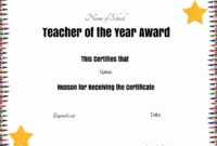 Teacher Of The Month Certificate Template - Atlantaauctionco for Teacher Of The Month Certificate Template