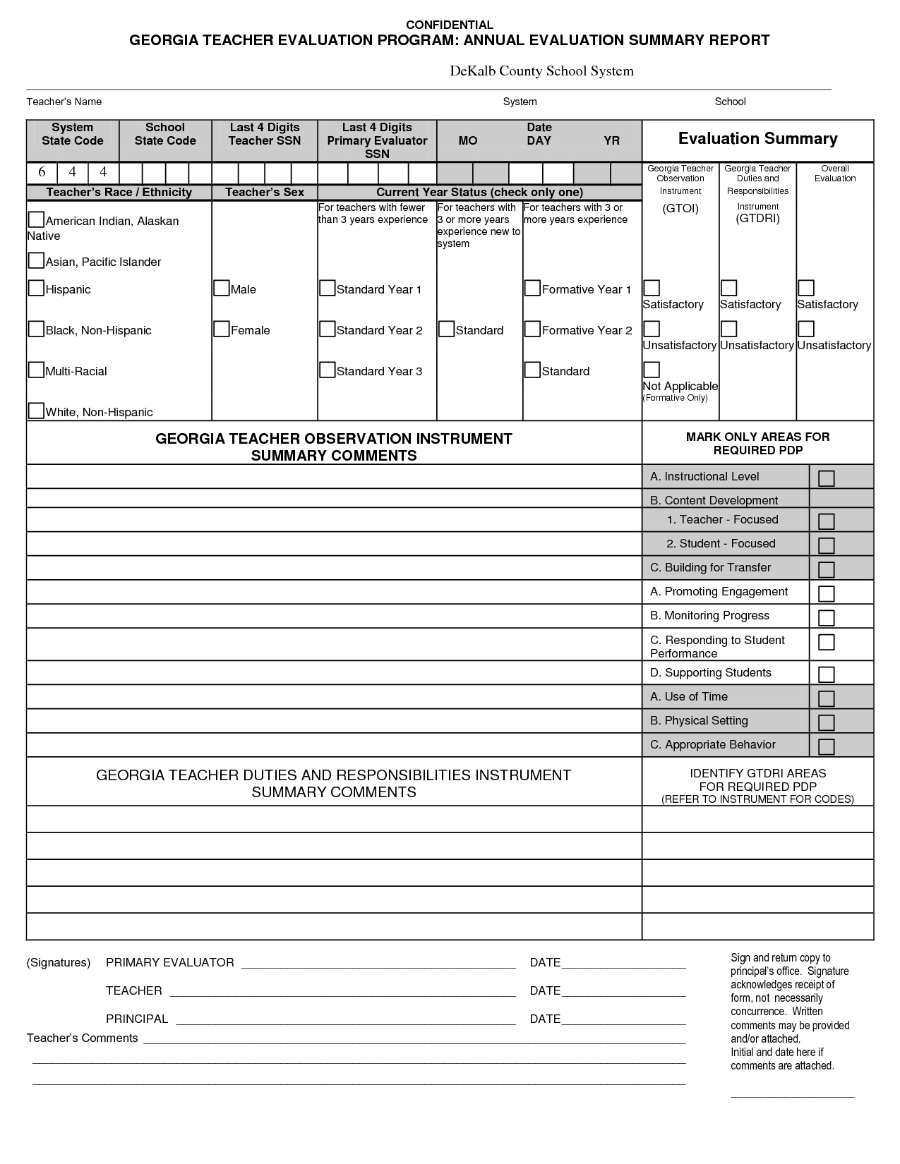 Teacher+Evaluation+Form+Template | Teacher Evaluation Intended For Monitoring And Evaluation Report Template