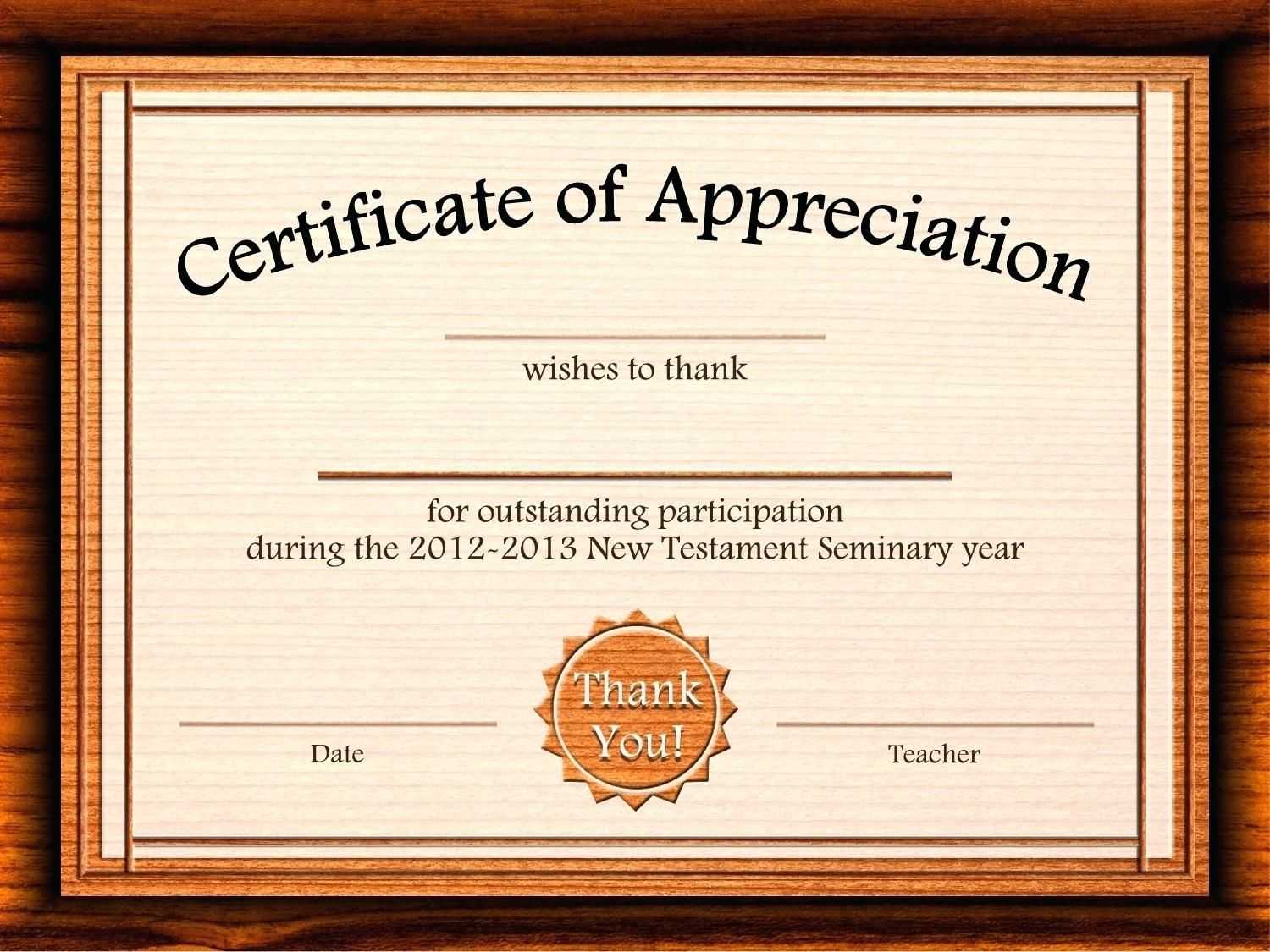 Template: Editable Certificate Of Appreciation Template Free Intended For Best Teacher Certificate Templates Free