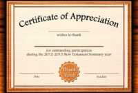 Template: Editable Certificate Of Appreciation Template Free pertaining to Word 2013 Certificate Template