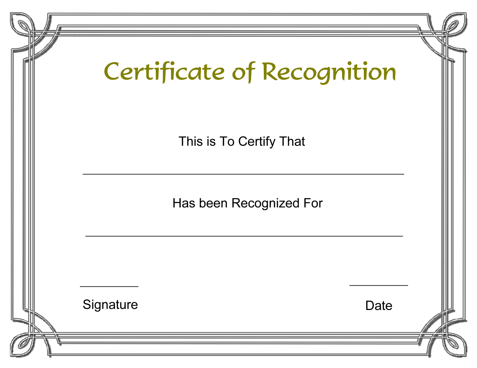 Template Free Award Certificate Templates And Employee With Free Template For Certificate Of Recognition