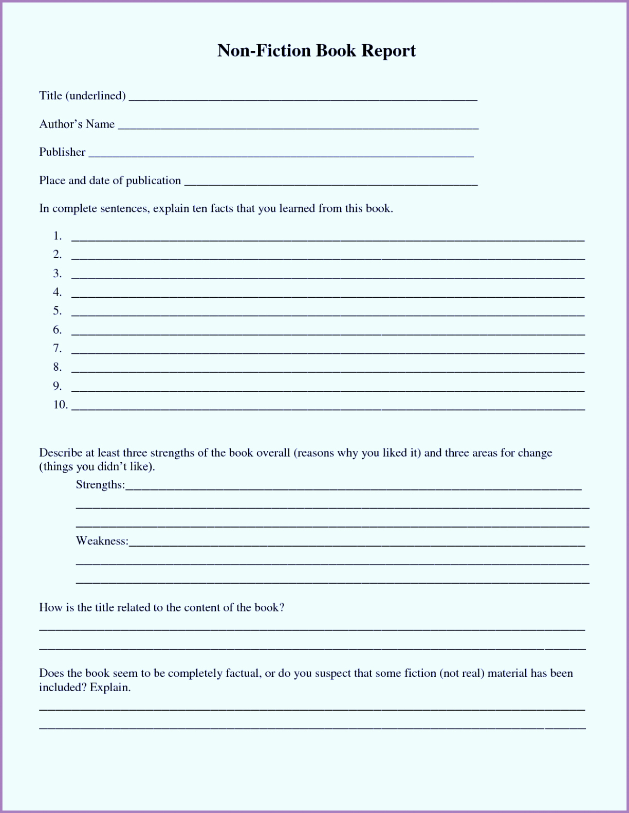 Template Html Form Elegant 1St 2Nd 3Rd 4Th 5Th Grade Book Intended For 1St Grade Book Report Template