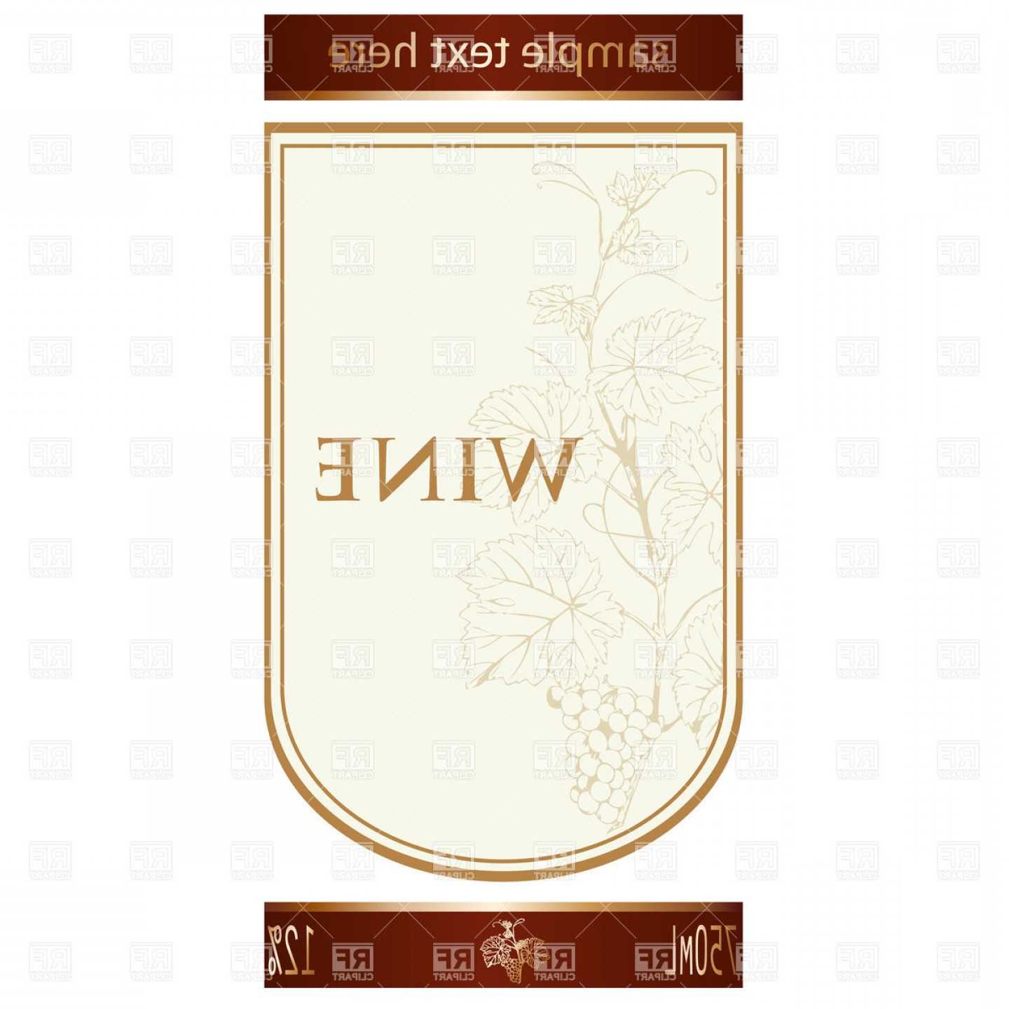 Template Of Wine Label With Vine And Bunch Of Grapes Vector With Blank Wine Label Template