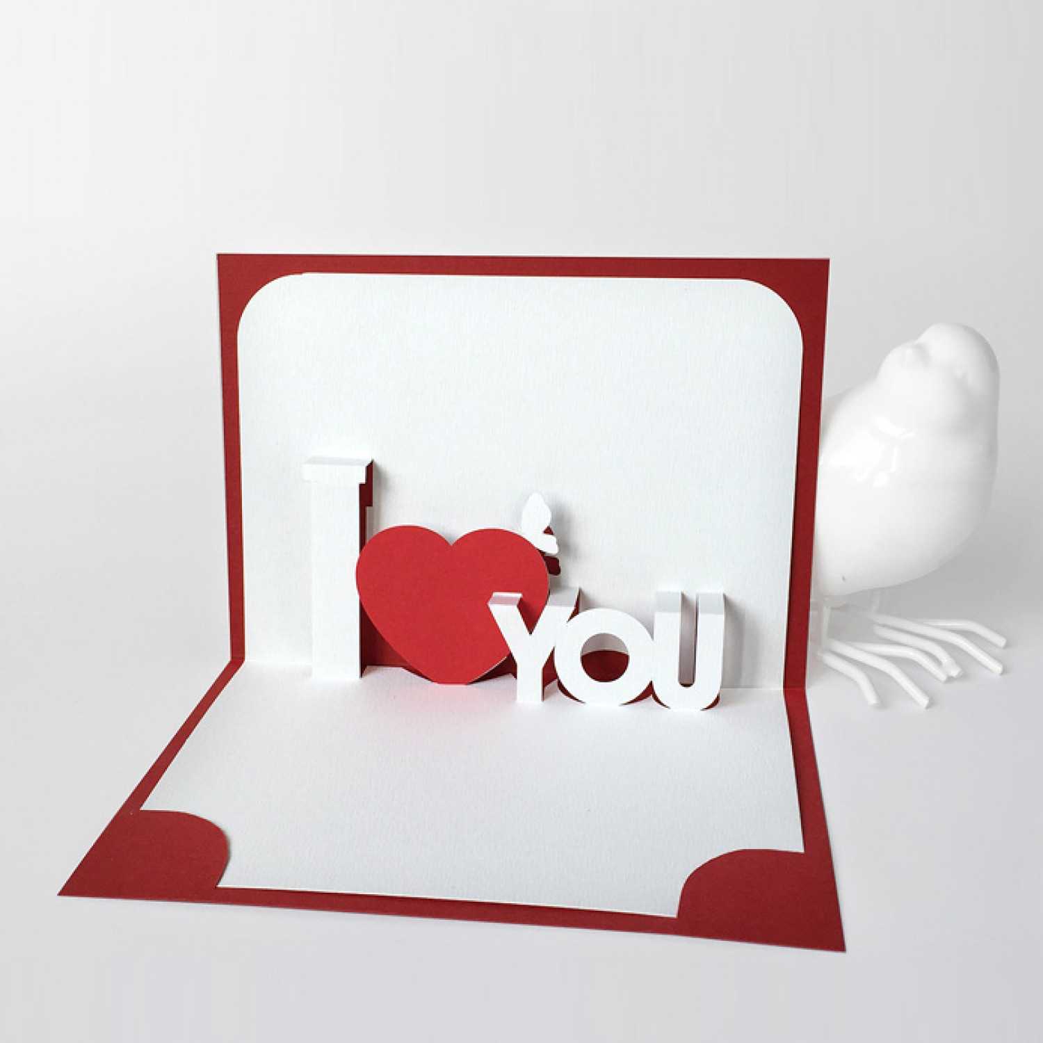 I Love You Pop Up Card Template