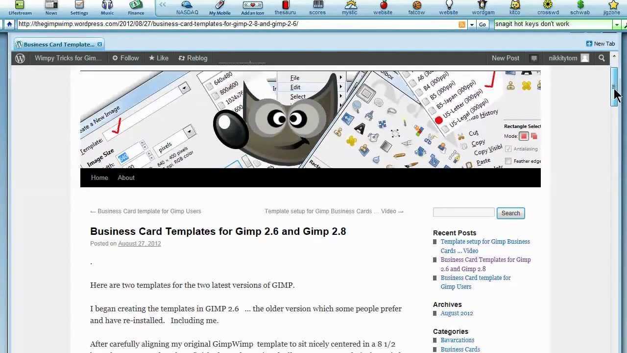 Ten Business Card Template For Gimp: Full Tutorial Intended For Gimp Business Card Template