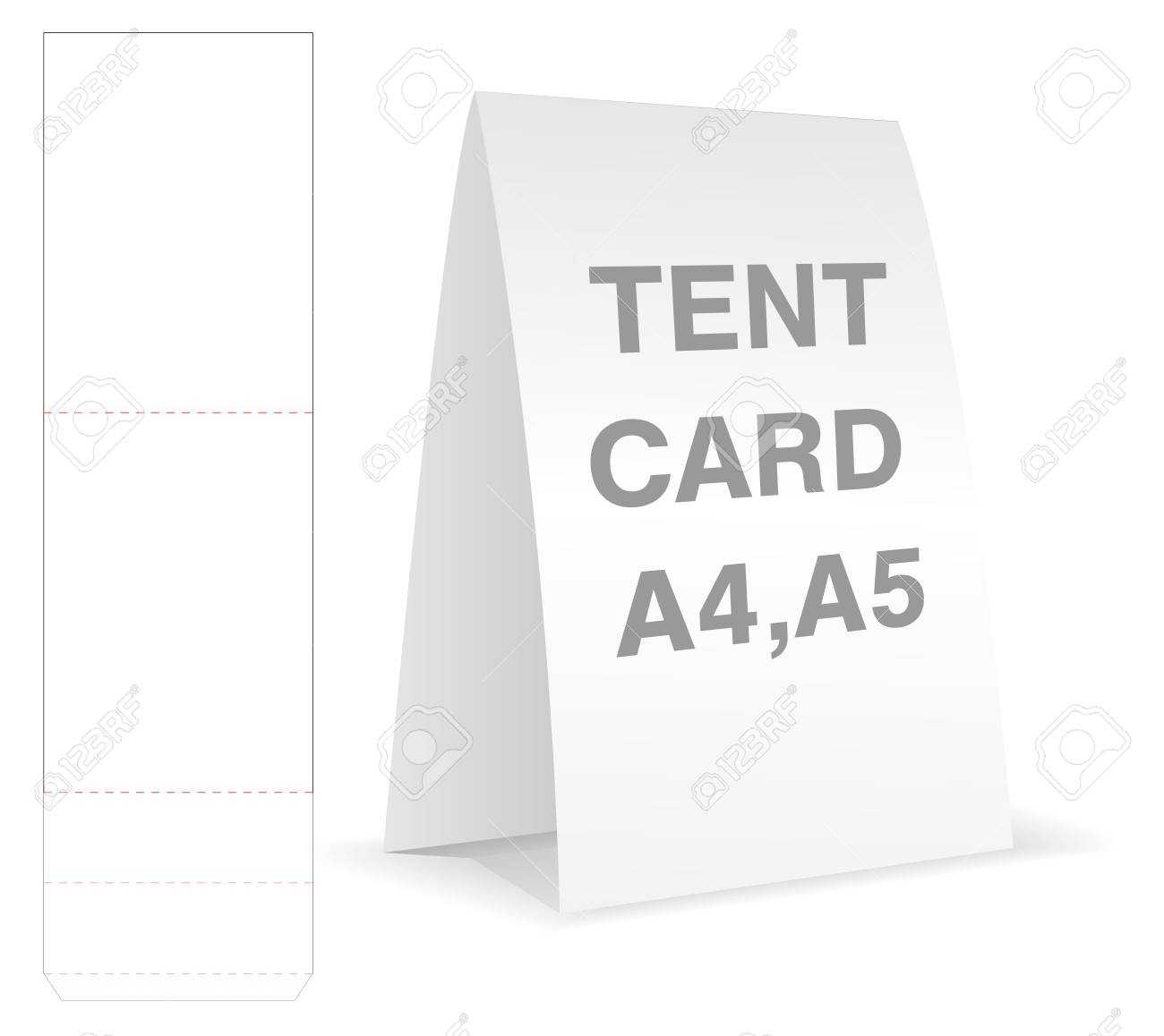Tent Card Die Cut Mock Up Template Vector. Throughout Tri Fold Tent Card Template
