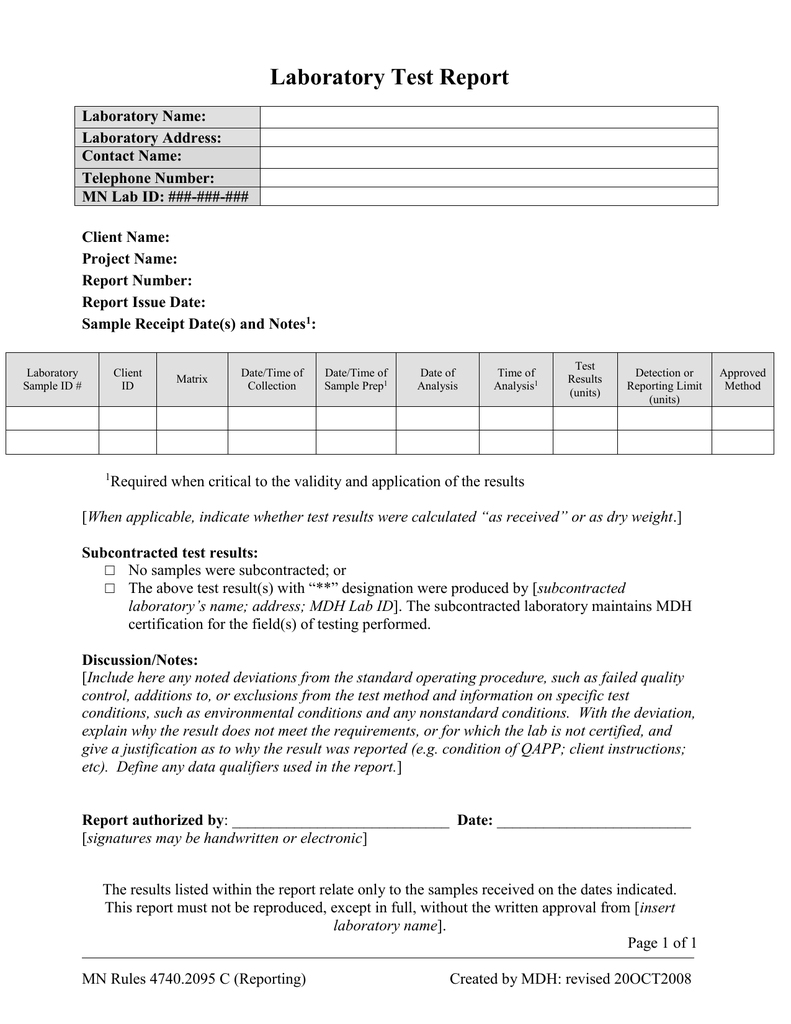 Test Report (Final Report To Client) Template (Word: 41Kb/1 For Test Template For Word