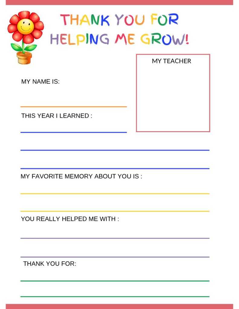 Thank You Letter To Teacher From Student – Free Printable Regarding Thank You Card For Teacher Template