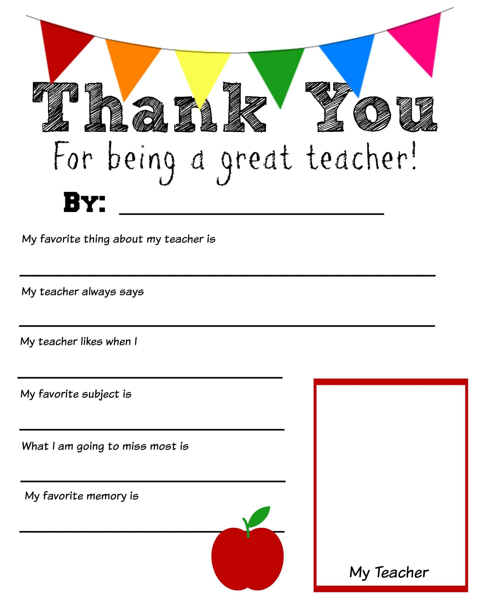 Thank You Teacher Free Printable | Teacher Appreciation Inside Thank You Card For Teacher Template