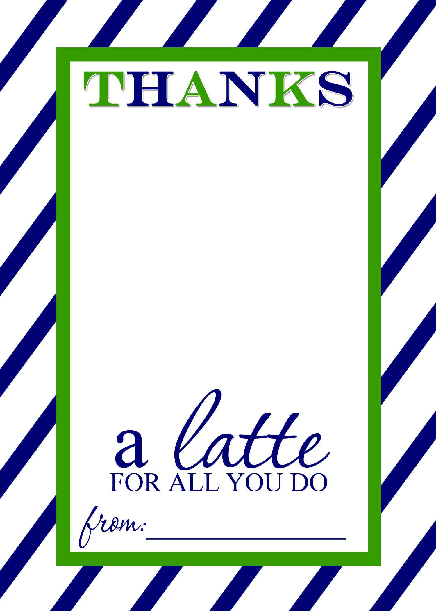 Thanks A Latte Free Printable Gift Card Holder Teacher Gift In Thanks A Latte Card Template