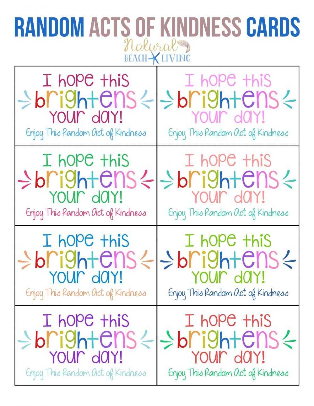 The Best Random Acts Of Kindness Printable Cards Free With Regard To Random Acts Of Kindness Cards Templates