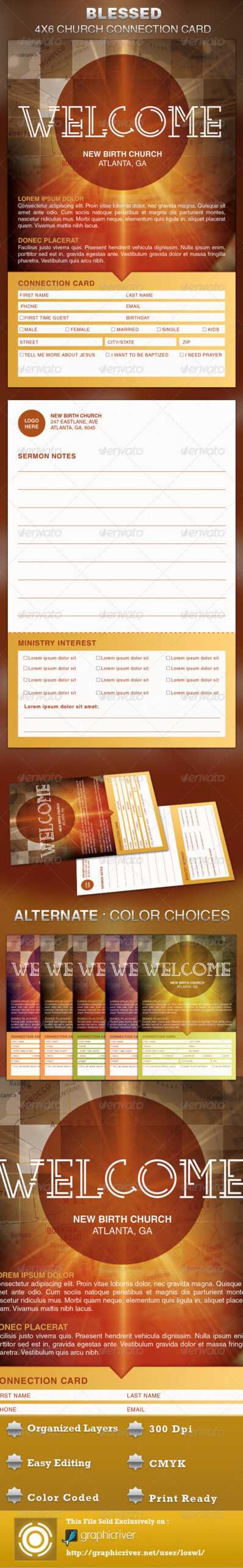 The Blessed Church Connection Card Template Is Great For Any Regarding Decision Card Template