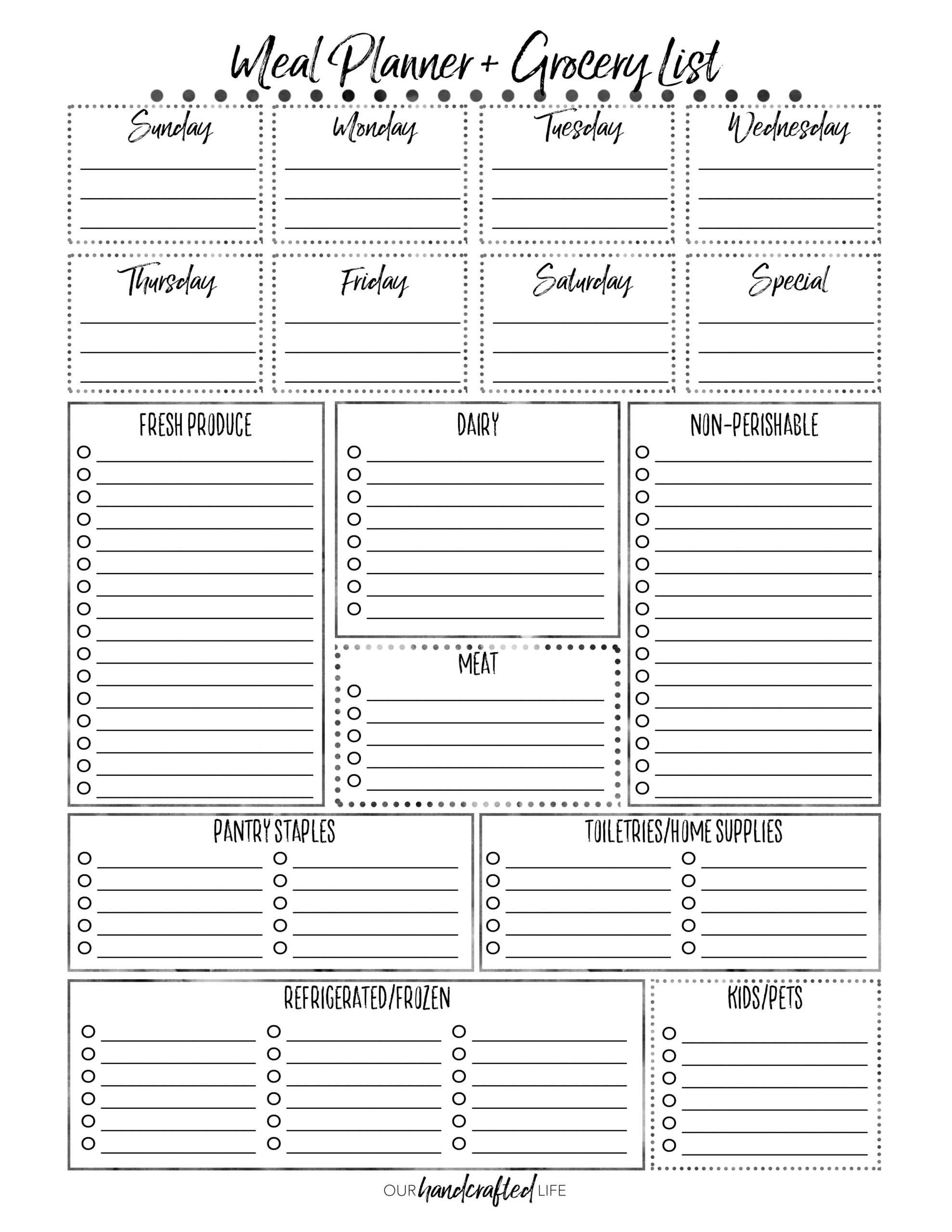 The Most Practical Meal Planner Ever – Our Handcrafted Life Within Blank Meal Plan Template