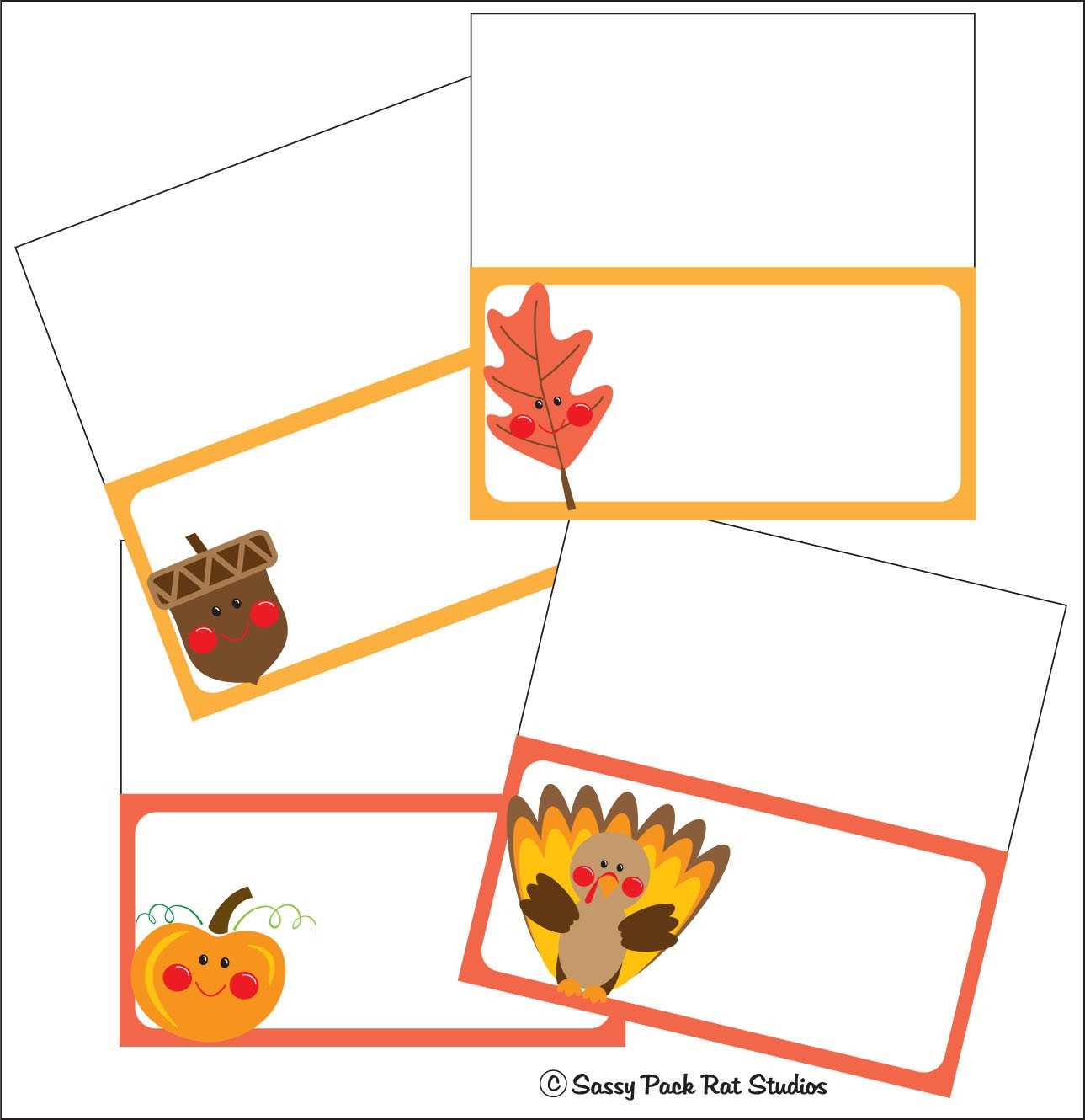 The Sassy Pack Rat: Thanksgiving Place Card Printable Within Thanksgiving Place Card Templates