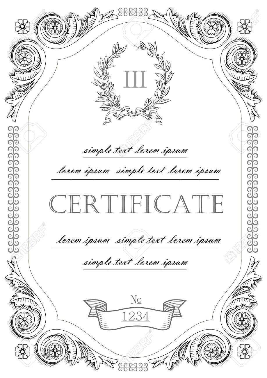 The Template For The Certificate And License In Vintage Classic Style.. With Regard To Certificate Of License Template