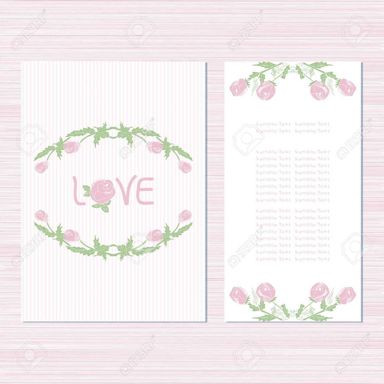 The Template For The Wedding. Invitation, Anniversary Card, Valentine's.. With Regard To Template For Anniversary Card
