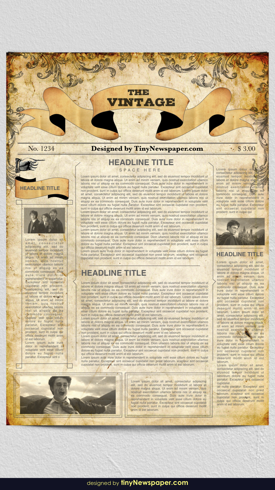 The Vintage Newspaper Layout Template With Regard To Old Newspaper Template Word Free