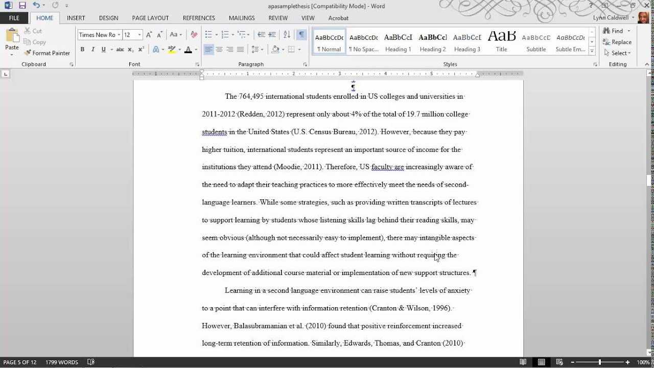 Thesis Formatting: Ms Word Tips With Ms Word Thesis Template