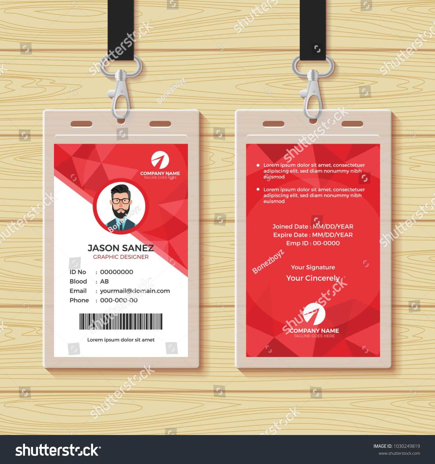 This Id Card Template Perfect For Any Types Of Agency In Work Id Card Template