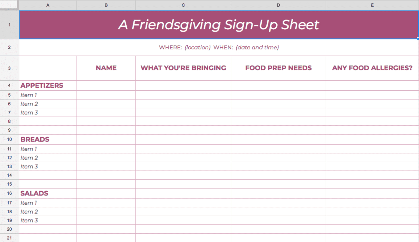 This Is The Ultimate Sign Up Sheet For Potlucks | Kitchn With Regard To Potluck Signup Sheet Template Word
