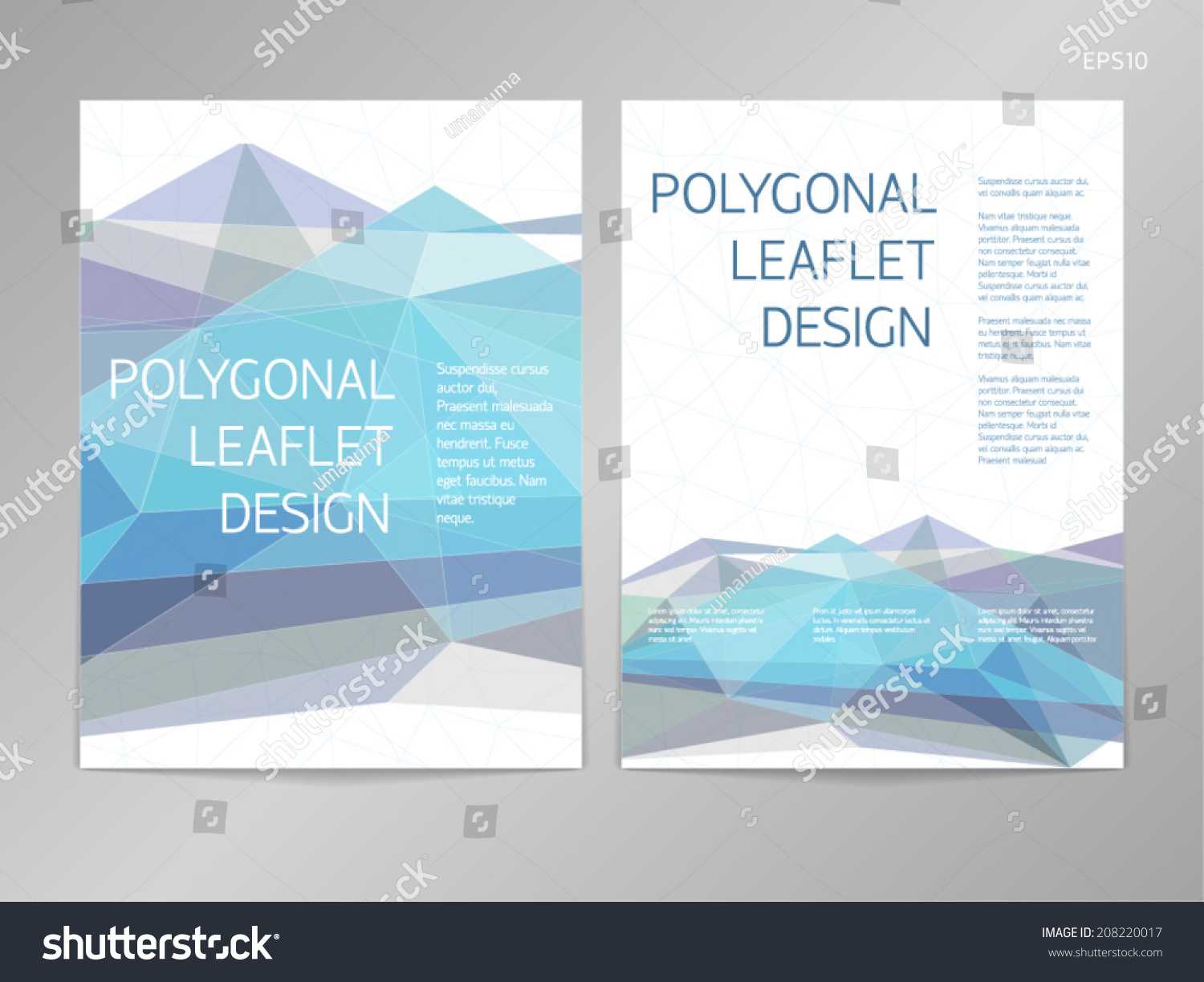 Threecolumn Doublesided Vector Leaflet Brochure Cover Stock In One Sided Brochure Template
