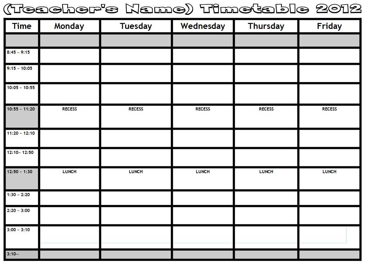 Timetables Templates – Major.magdalene Project Inside Blank Revision Timetable Template