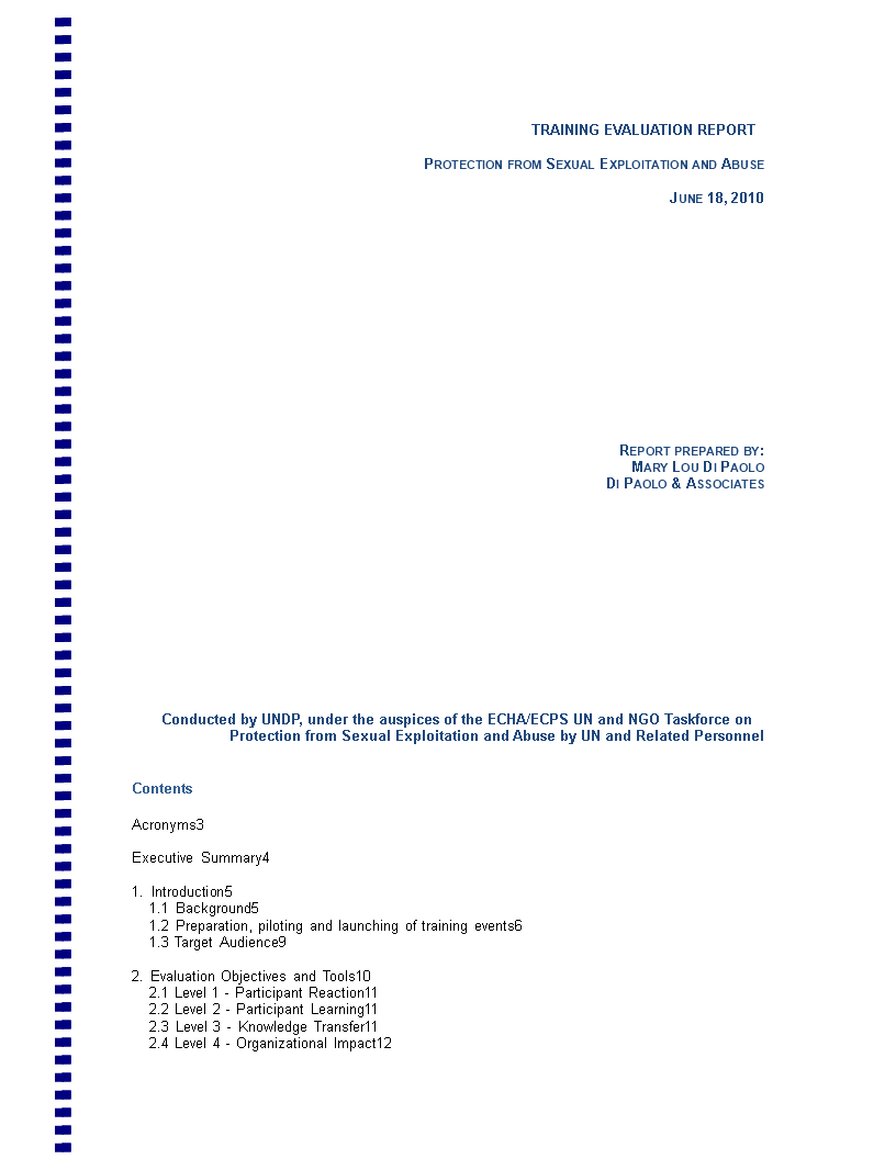 Training Evaluation Report | Templates At Pertaining To Training Feedback Report Template