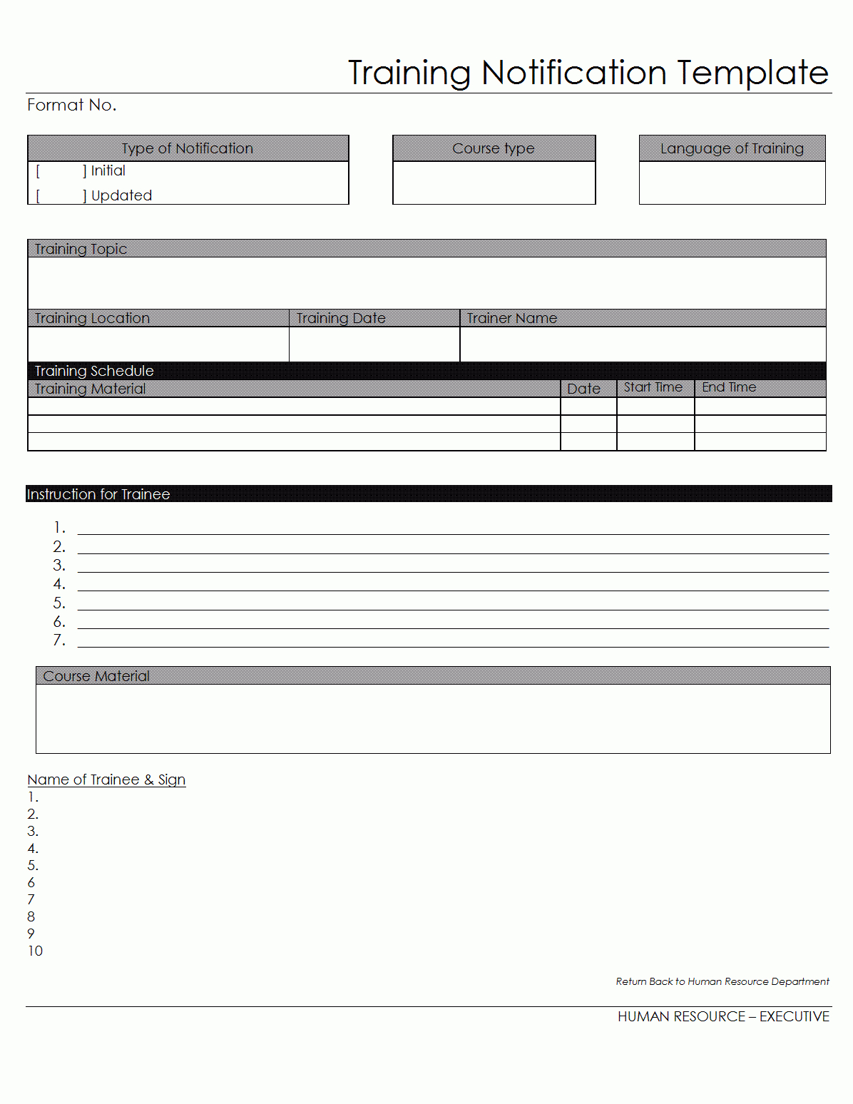 Training Notification Template – Pertaining To After Training Report Template
