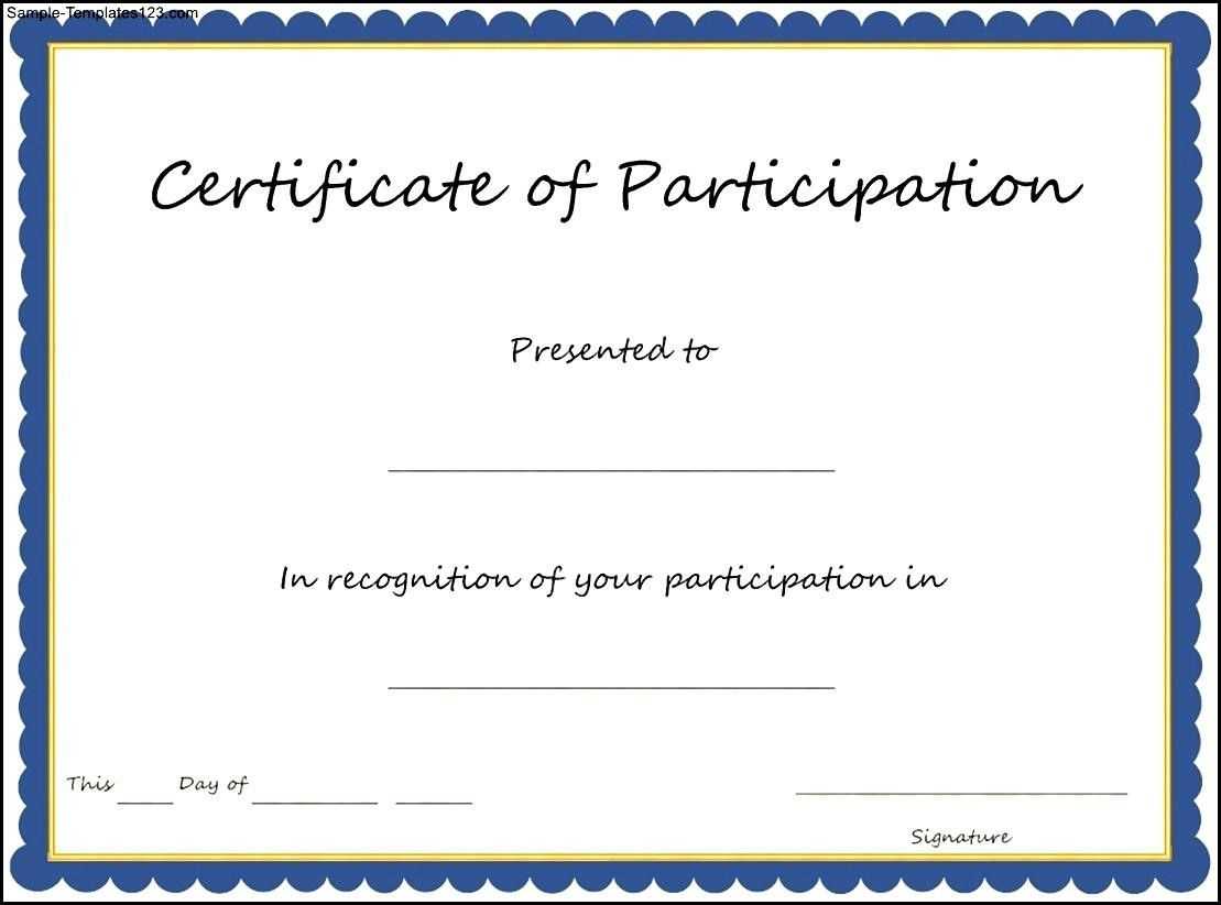 Training Participation Certificate Template – Major Throughout Choir Certificate Template