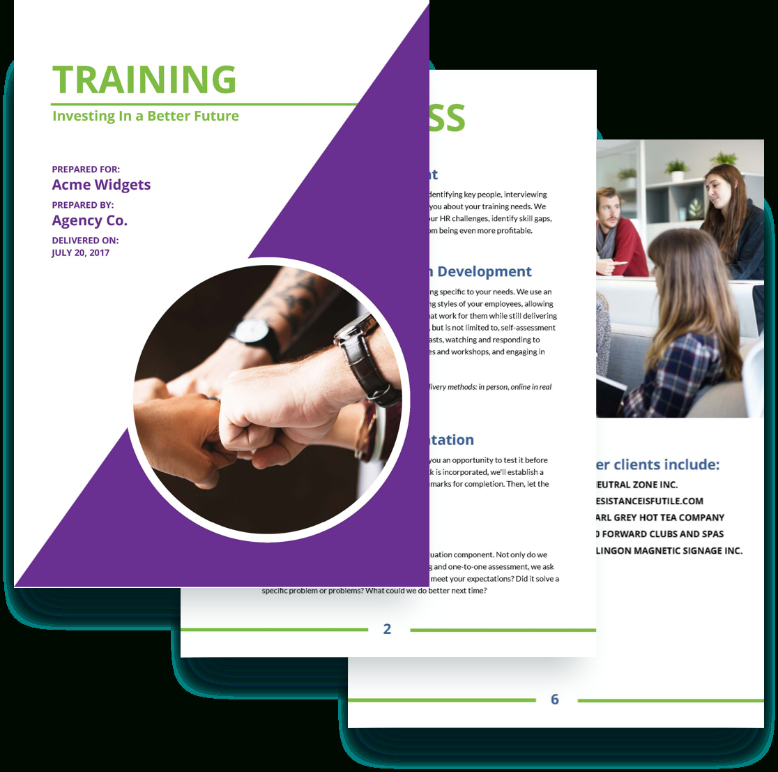 Training Proposal Template – Free Sample | Proposify For Training Brochure Template