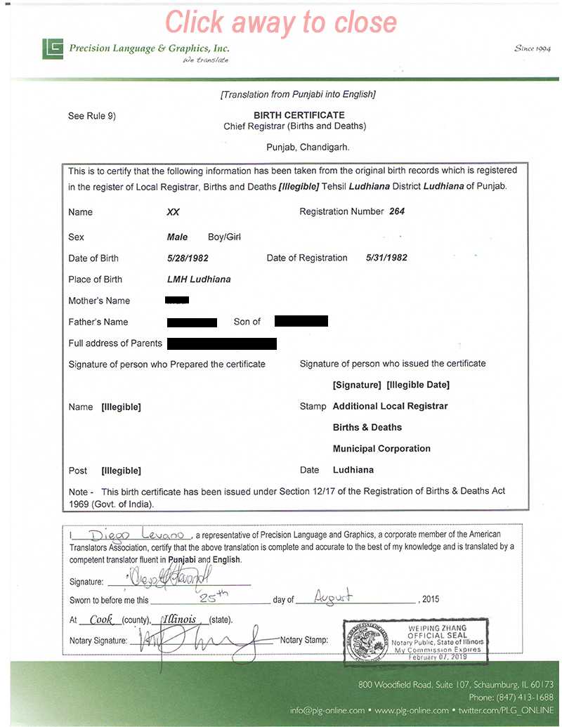 Translate Mexican Birth Certificate Sample Of Translated Regarding Mexican Birth Certificate Translation Template