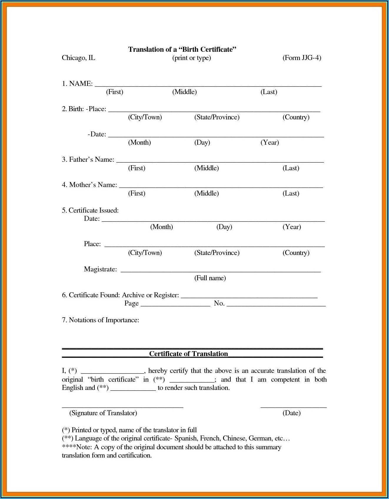 Translate Mexican Birth Certificate Translation Template Pdf Regarding Mexican Marriage Certificate Translation Template