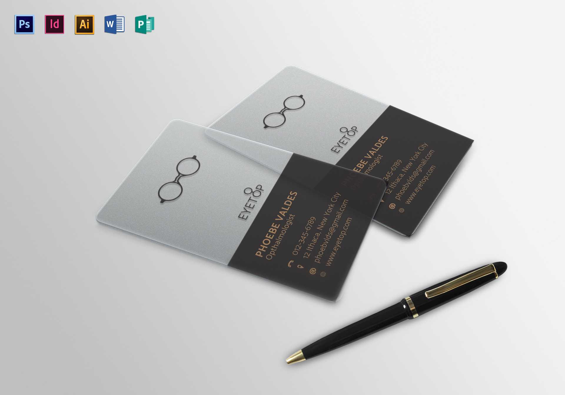 Transparent Business Card Template In Transparent Business Cards Template