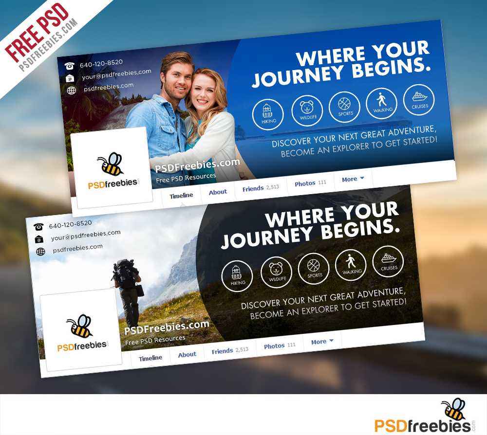 Travel Facebook Timeline Covers Free Psd Templates Intended For Facebook Banner Template Psd