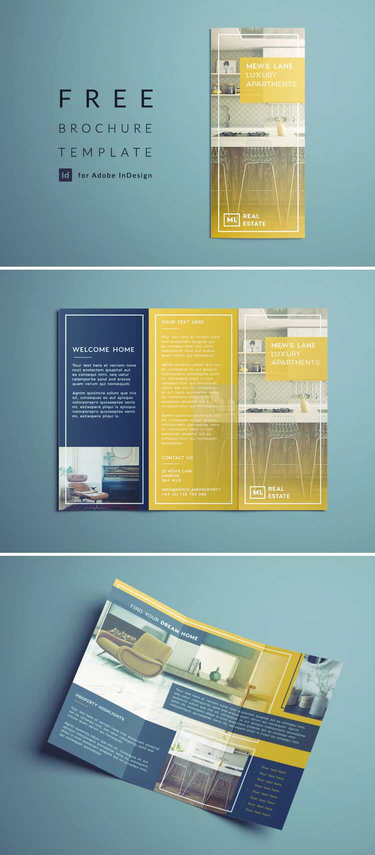 Tri Fold Brochure | Free Indesign Template Inside Tri Fold Brochure Template Indesign Free Download