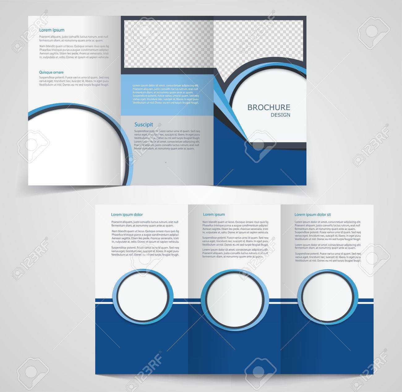 Tri Fold Business Brochure Template, Two Sided Template Design,.. Regarding Double Sided Tri Fold Brochure Template