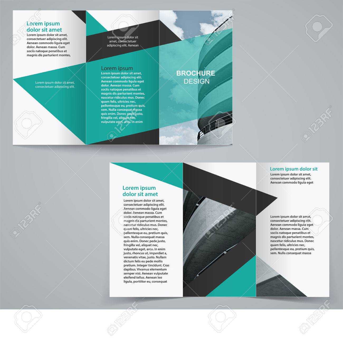 Tri Fold Business Brochure Template, Two Sided Template Design.. Regarding Double Sided Tri Fold Brochure Template
