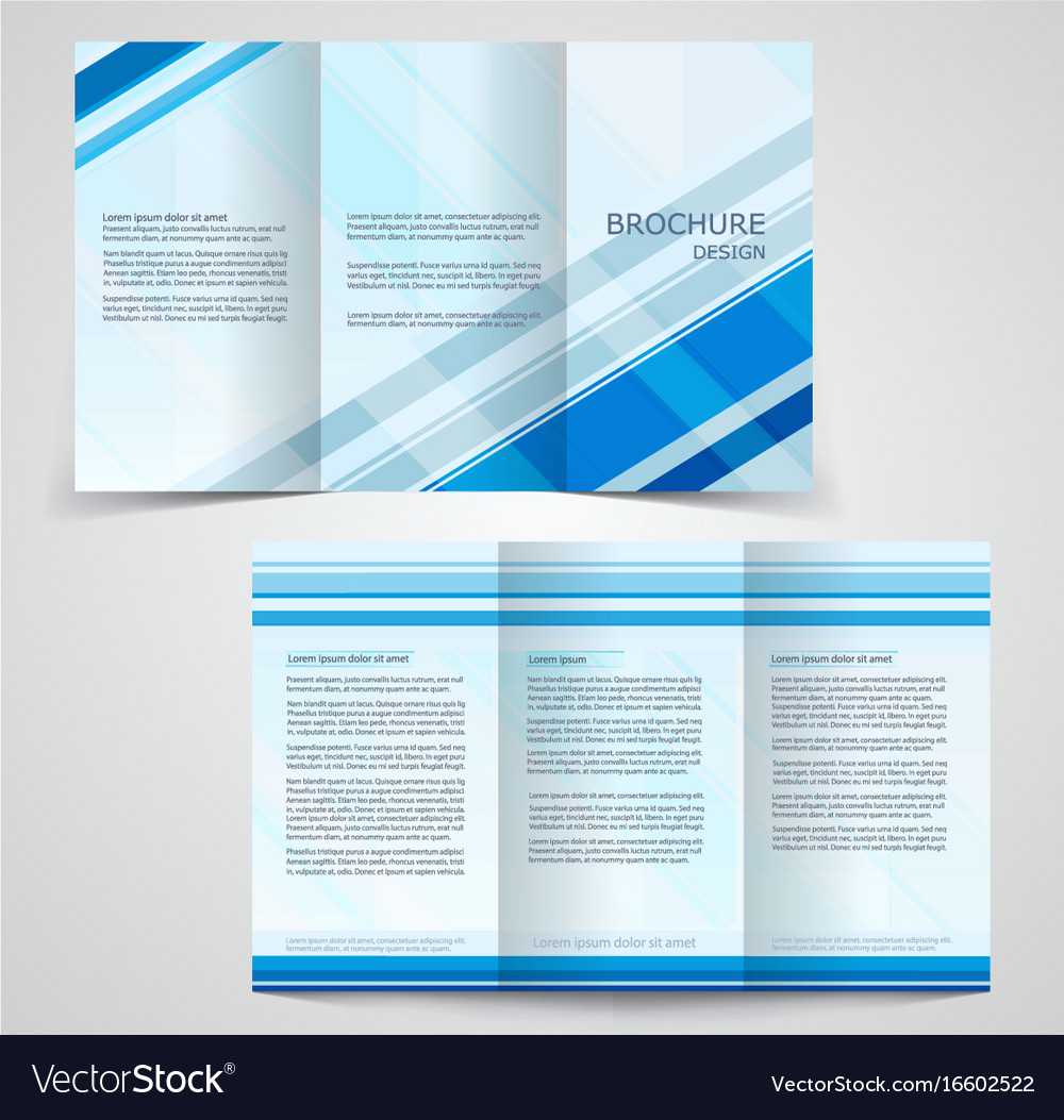 Tri Fold Business Brochure Template Two Sided Vector Image Within Double Sided Tri Fold Brochure Template